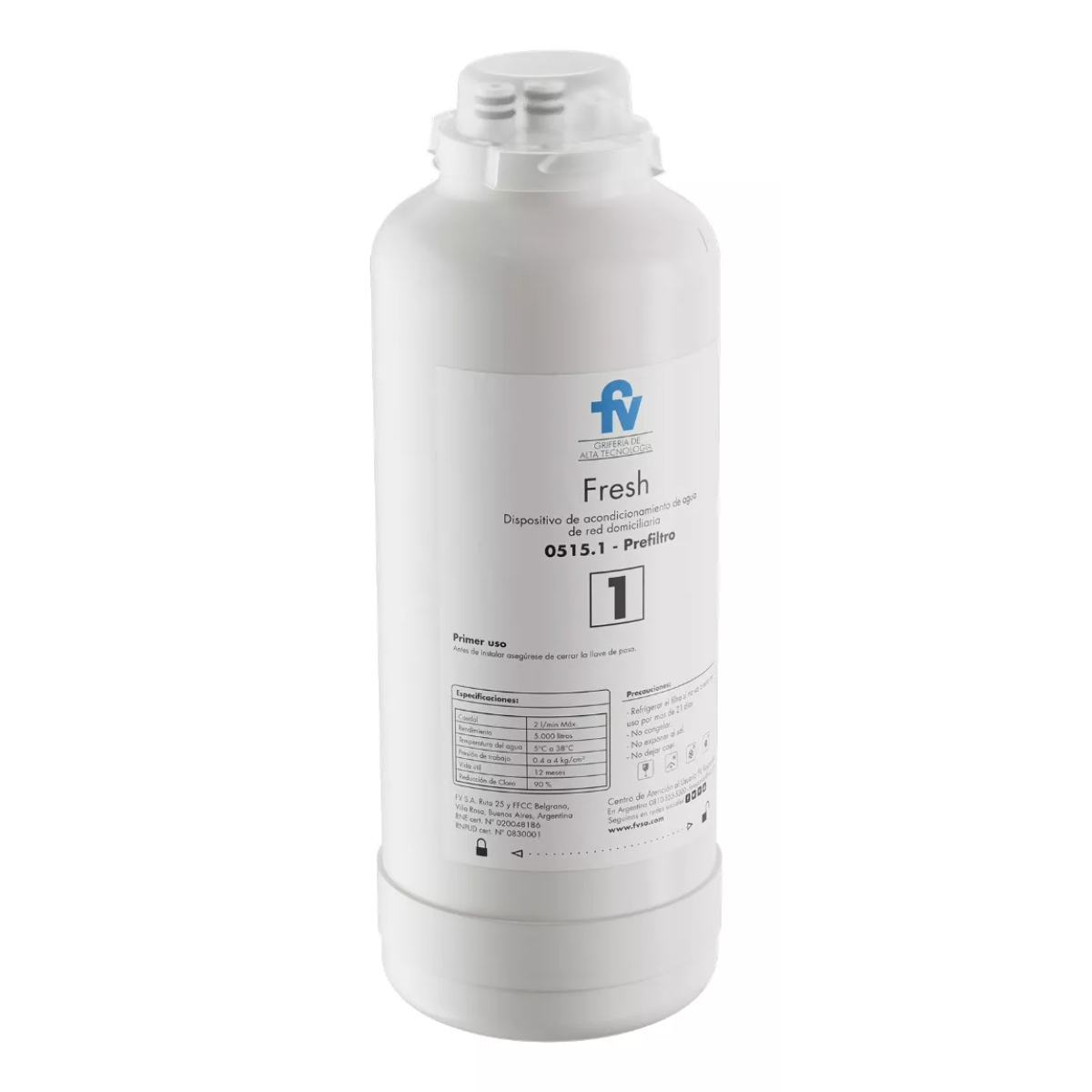 Repuesto original FV pre filtro de agua para uso domiciliario