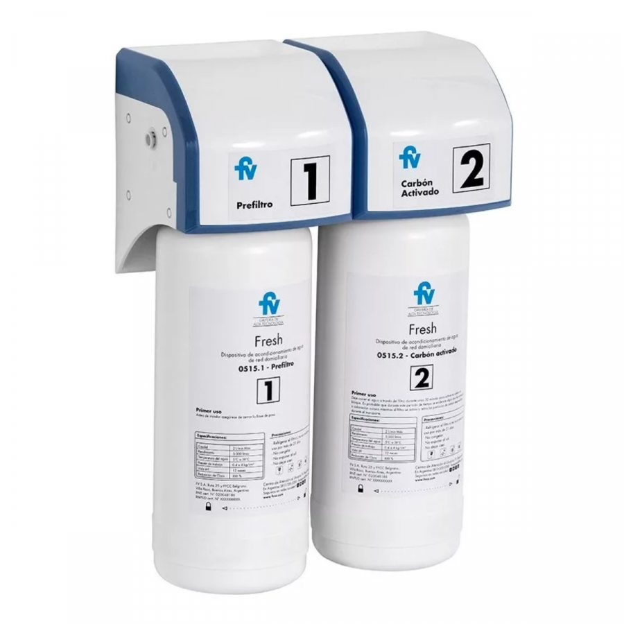 Sistema FV acondicionador de agua con carbón activado y pre filtro