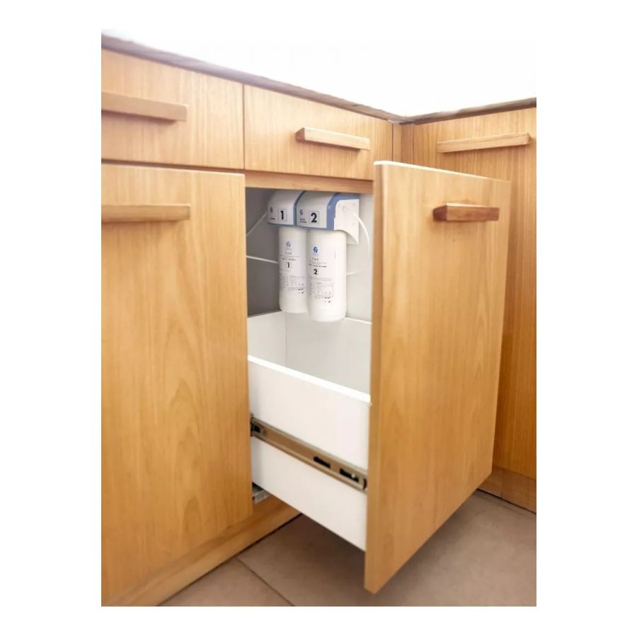 istema de filtros Fresh FV bajo bacha para agua potable en cocina
