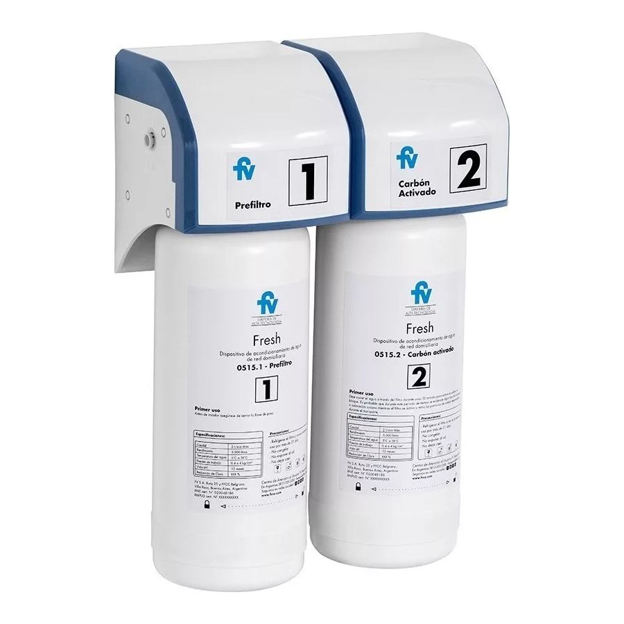 Sistema de filtrado de agua FV con pre-filtro y carbón activado
